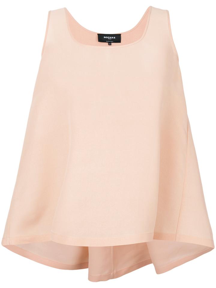 Rochas Sleeveless Flared Blouse - Pink & Purple