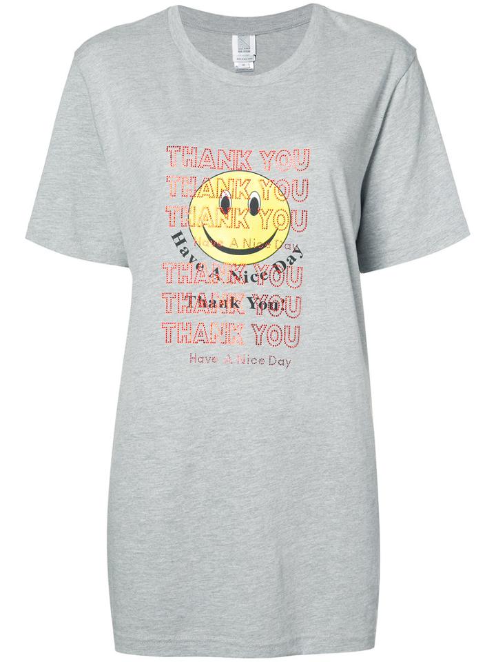 Rosie Assoulin Smiley Face T-shirt, Women's, Size: Medium, Grey, Cotton