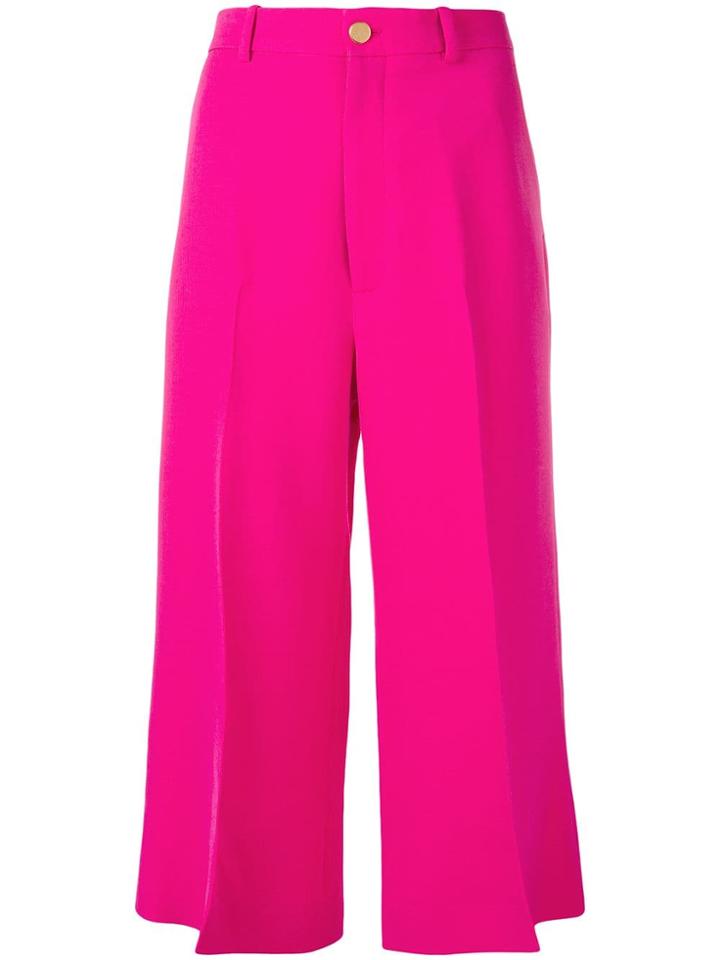 Gucci Cropped Straight Trousers - Pink