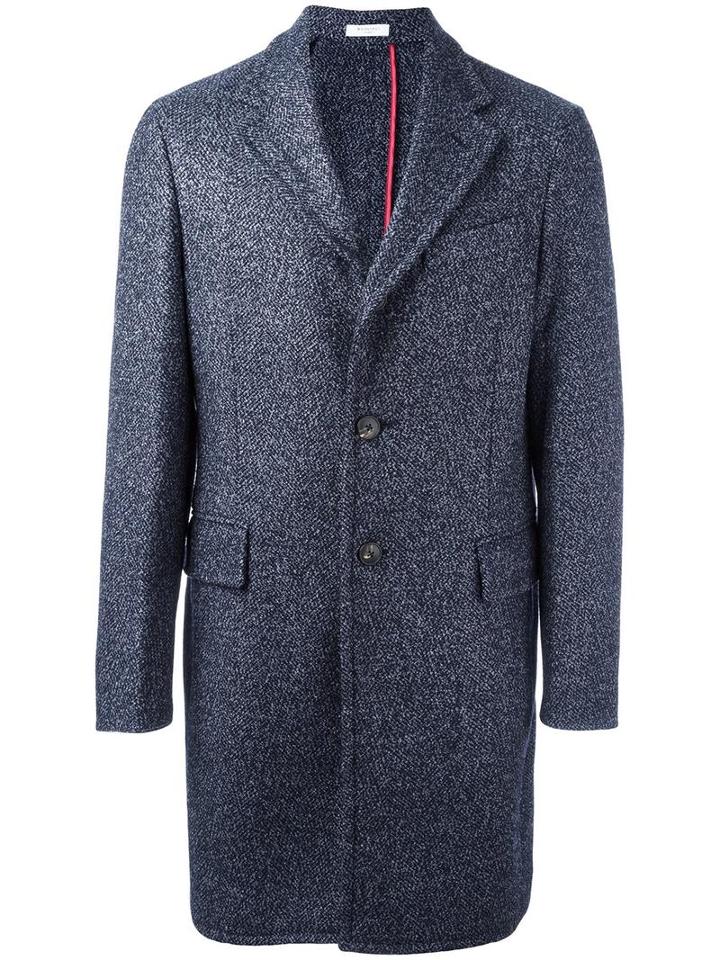Boglioli Single Breasted Coat, Men's, Size: 48, Blue, Acrylic/polyamide/polyester/virgin Wool