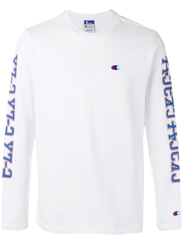Champion - Champion X Beams Logo Print Sweatshirt - Men - Cotton - S, White, Cotton