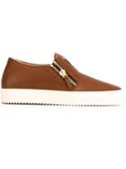 Giuseppe Zanotti Design Adam Slip-on Sneakers, Men's, Size: 42, Brown, Calf Leather/leather/rubber