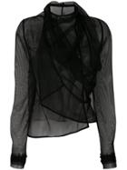 Rick Owens Lilies Asymmetric Design Jacket - Black