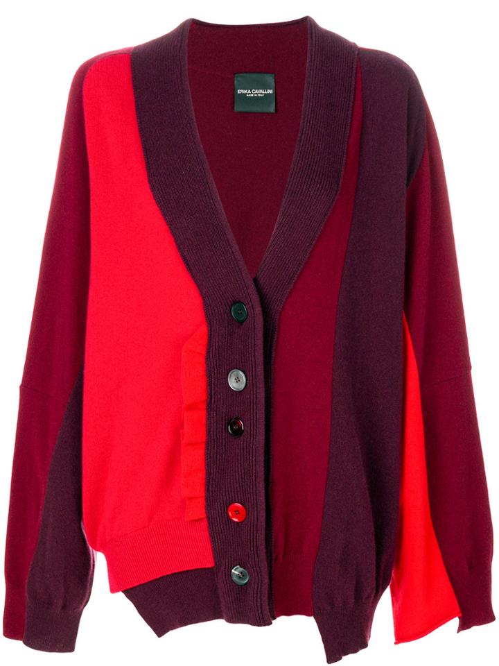 Erika Cavallini Colour Block Cardigan - Red