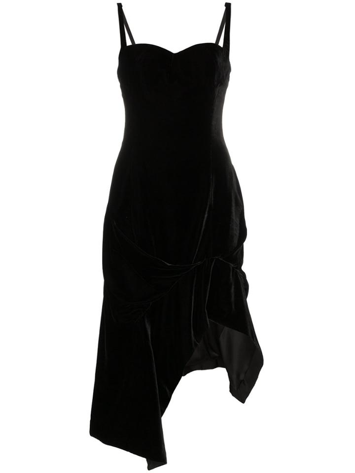 Olivier Theyskens Velvet Fitted Midi Dress - Black