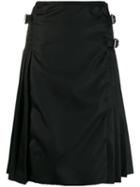 Prada Gabardine A-line Midi Skirt - Black