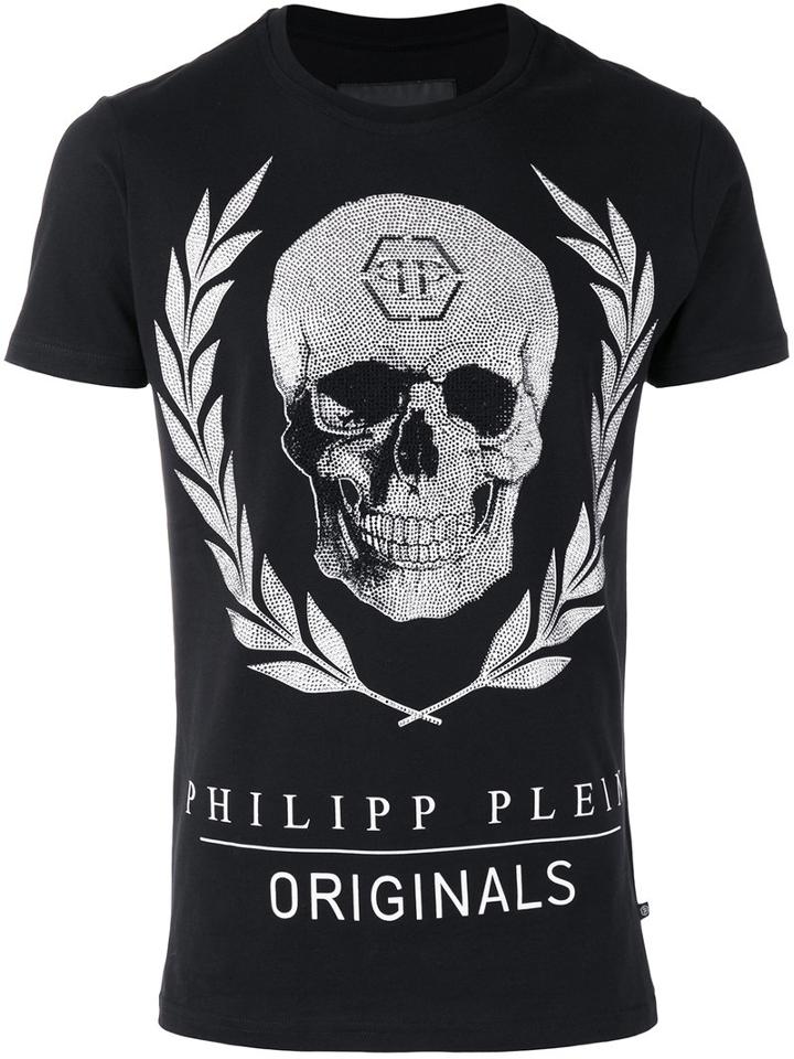 Philipp Plein Bone T-shirt, Men's, Size: Xl, Black, Cotton/crystal