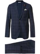 Manuel Ritz Plaid Two-piece Suit - Blue