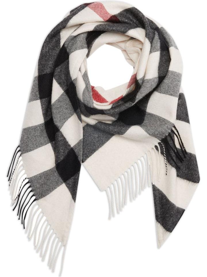 Burberry The Burberry Bandana In Check Cashmere - White