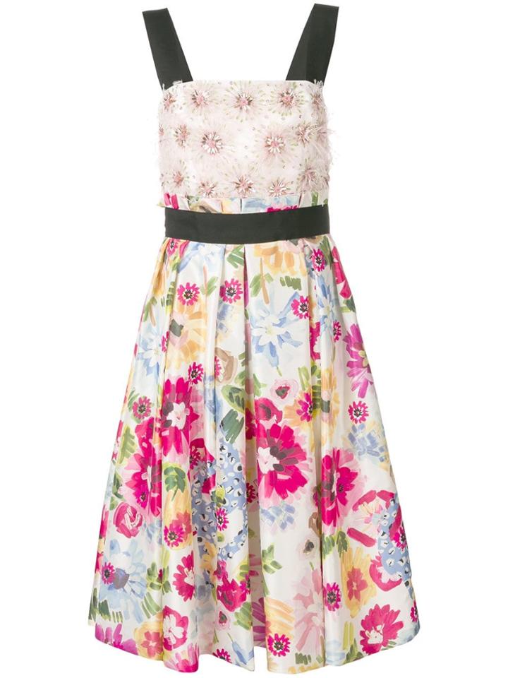 Escada Floral-print Dress - White