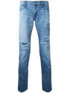 Factotum - Patched Rip Jeans - Men - Cotton - 32, Blue, Cotton
