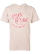 Maison Kitsuné Logo Print T-shirt, Men's, Size: Large, Nude/neutrals, Cotton