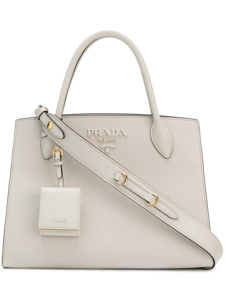 Prada Bibliotheque Medium Tote Bag - White