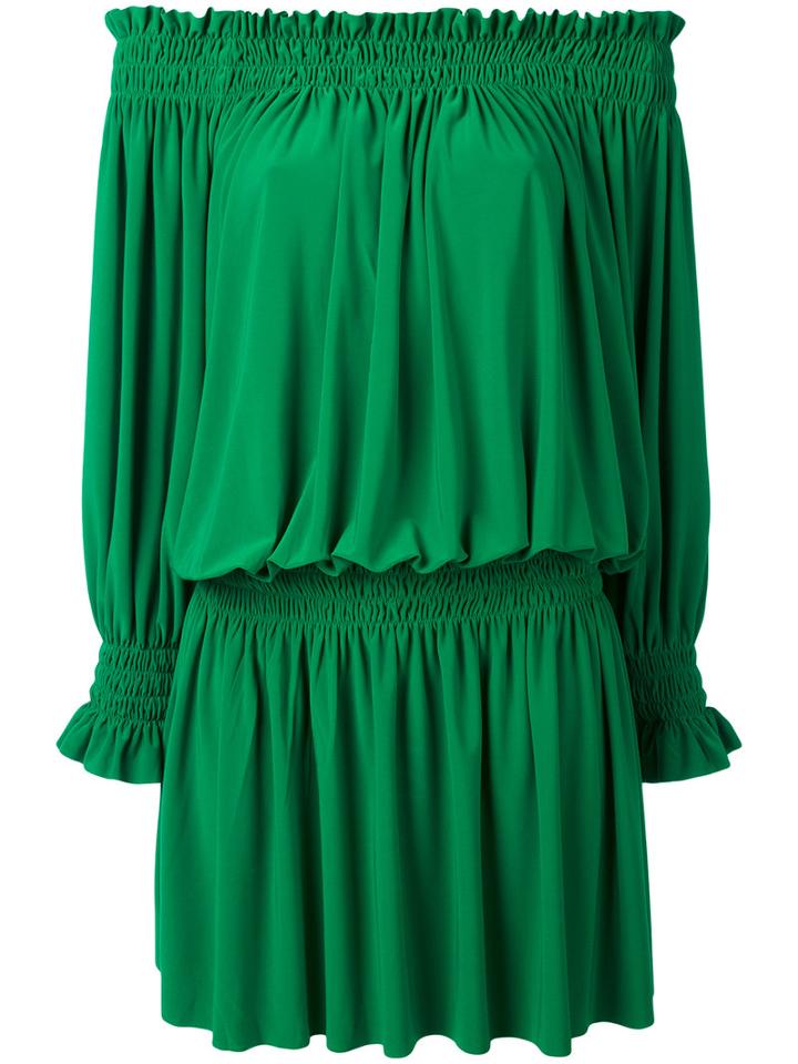 Norma Kamali - Peasant Dress - Women - Polyester/spandex/elastane - S, Green, Polyester/spandex/elastane