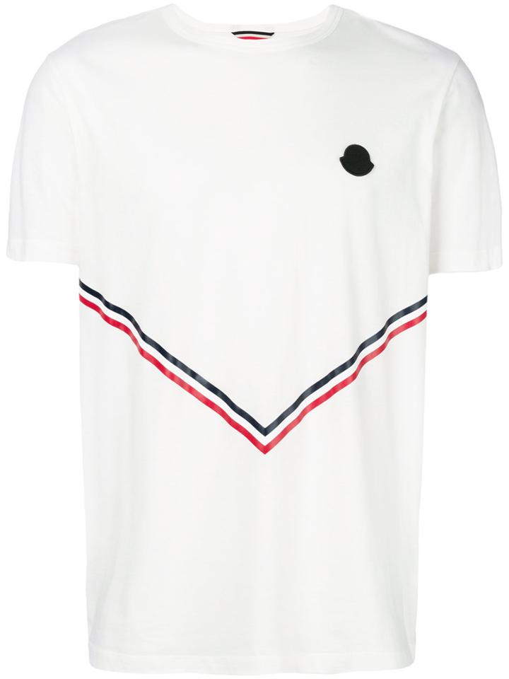 Moncler Tri-colour Tape V T-shirt - White