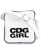 Comme Des Garçons Girl Logo Lacquer Shoulder Bag, White, Rayon/pvc