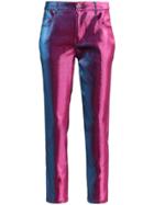 Area Metallic Straight-leg Trousers - Pink