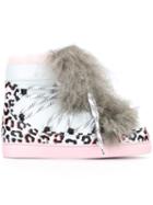Sophia Webster Fur Detail Animal Print Sneakers