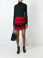 Sonia By Sonia Rykiel Striped Wrap Skirt, Women's, Size: 38, Red, Cotton/acrylic/polyester/alpaca