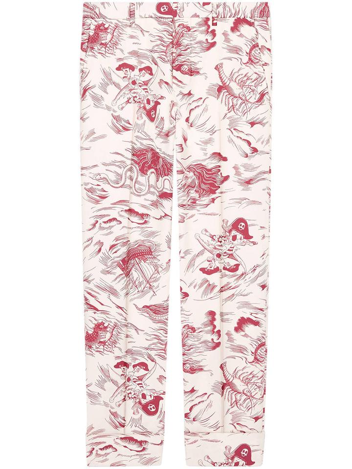 Gucci - Sea Storm Print Pant - Men - Cotton - 50, Red, Cotton