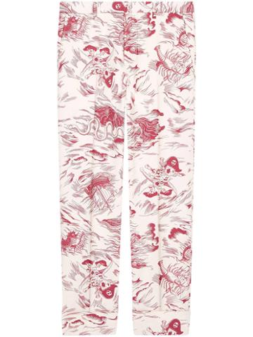 Gucci - Sea Storm Print Pant - Men - Cotton - 50, Red, Cotton