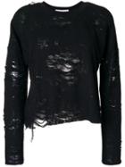 Iro - Distressed Layer Jumper - Women - Cotton/polyester/rayon - S, Black, Cotton/polyester/rayon