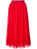 Paul Memoir High-waist Tulle Midi Skirt - Red