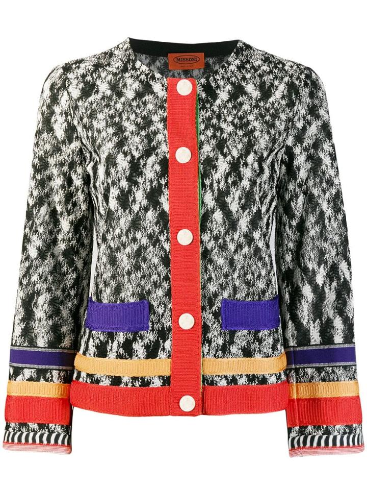 Missoni Vintage 2000's Ribbed Details Woven Jacket - Black