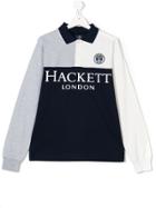 Hackett Kids Colour Block Polo Shirt - Blue