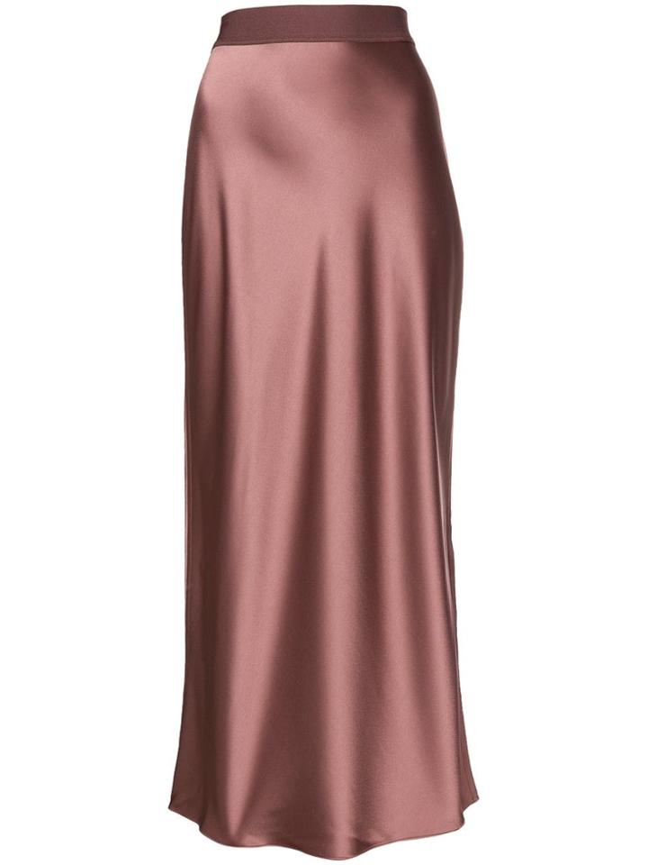 Theory High Waisted Maxi Skirt - Pink & Purple