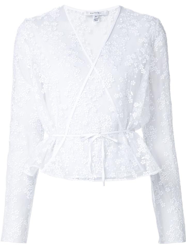 Carven Floral Lace Detail Layered Blouse