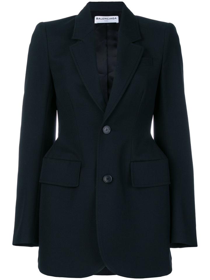 Balenciaga Hourglass Single Breasted Blazer - Black