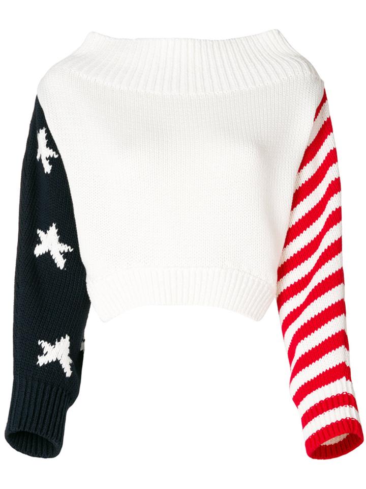 Monse Stars And Stripes Oversized Sweater - White