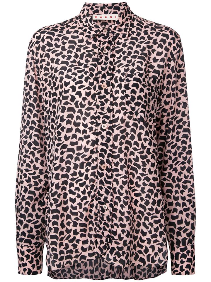 Marni Geometric Print Blouse - Pink & Purple