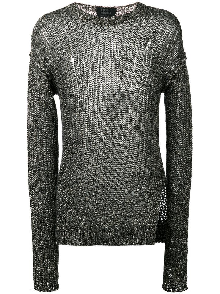 Lost & Found Ria Dunn - Ribbed Detail Jumper - Men - Cotton/linen/flax - S, Black, Cotton/linen/flax