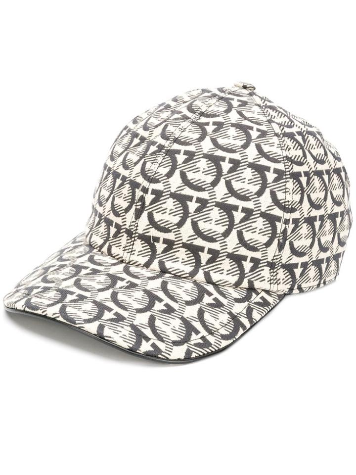 Salvatore Ferragamo Gancio Print Baseball Cap - Neutrals