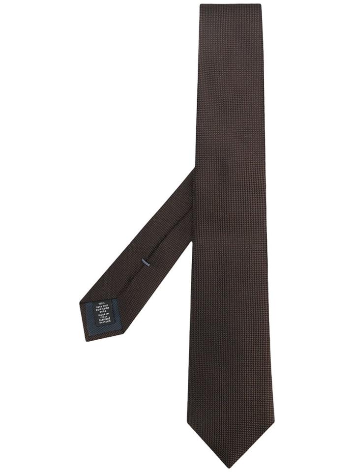 Ermenegildo Zegna Micro Check Tie - Brown