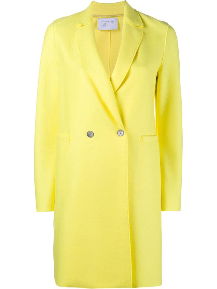 Harris Wharf London Boxy Fit Double Breasted Coat, Women's, Size: 44, Yellow/orange, Wool