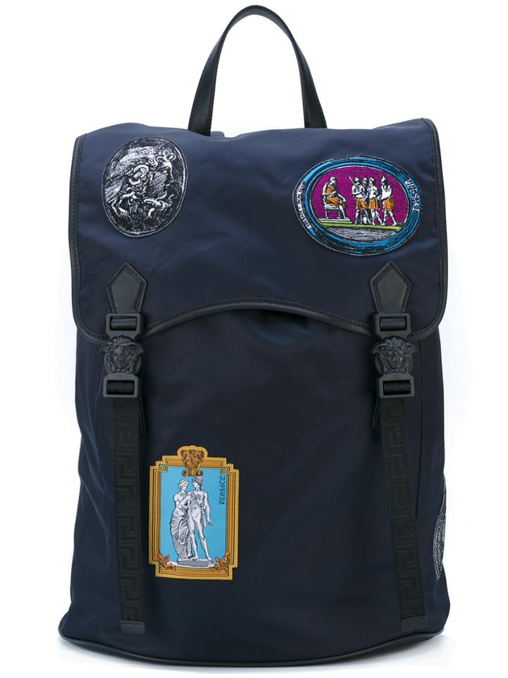 Versace Patches Backpack - Blue