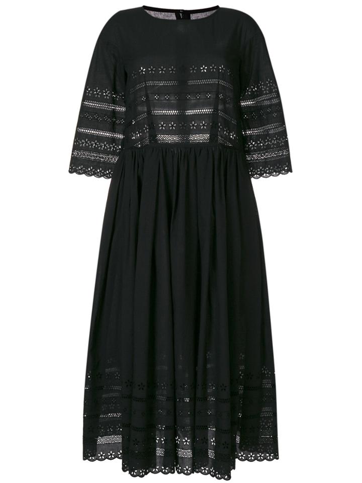 Comme Des Garçons Comme Des Garçons Open Embroidery Midi Dress - Black