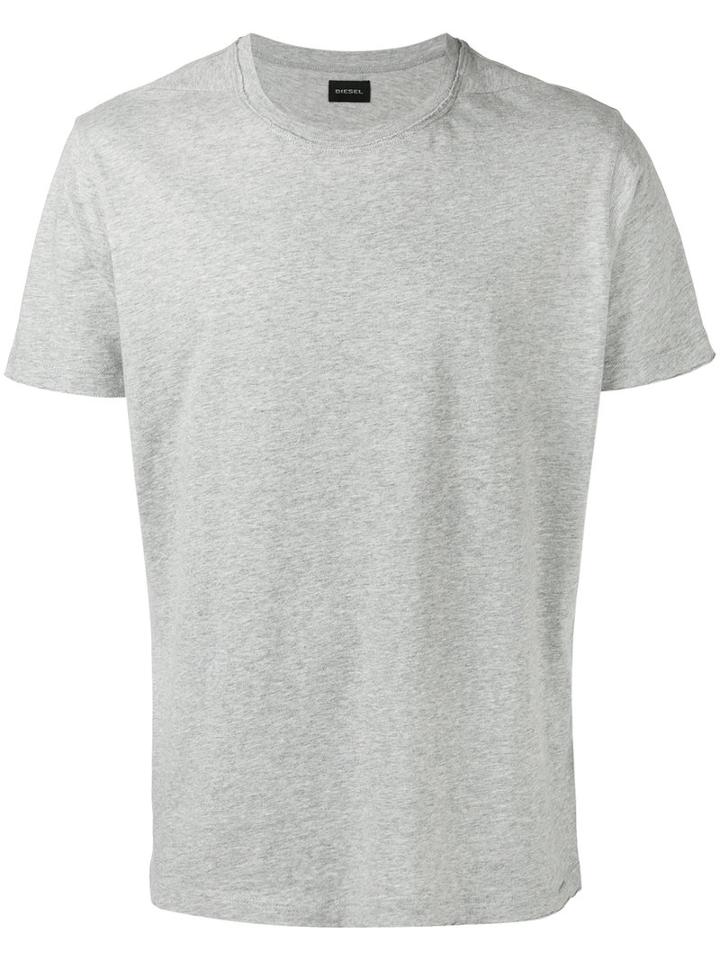 Diesel Plain T-shirt, Men's, Size: Large, Grey, Cotton