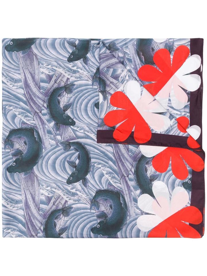 Odeeh Printed Long Scarf - Grey
