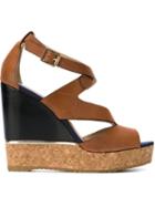 Jimmy Choo Nate Sandals, Women's, Size: 38.5, Brown, Calf Leather/leather/rubber/cork