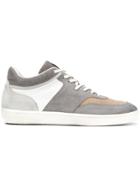 Leather Crown Panelled Sneakers - Grey