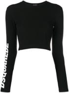 Dsquared2 Cropped Long Sleeve T-shirt - Black