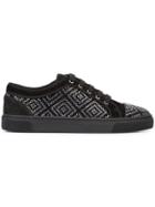 Louis Leeman Contrast Lace Up Trainers - Black