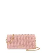 Miu Miu Matelassé Leather Clutch - Pink