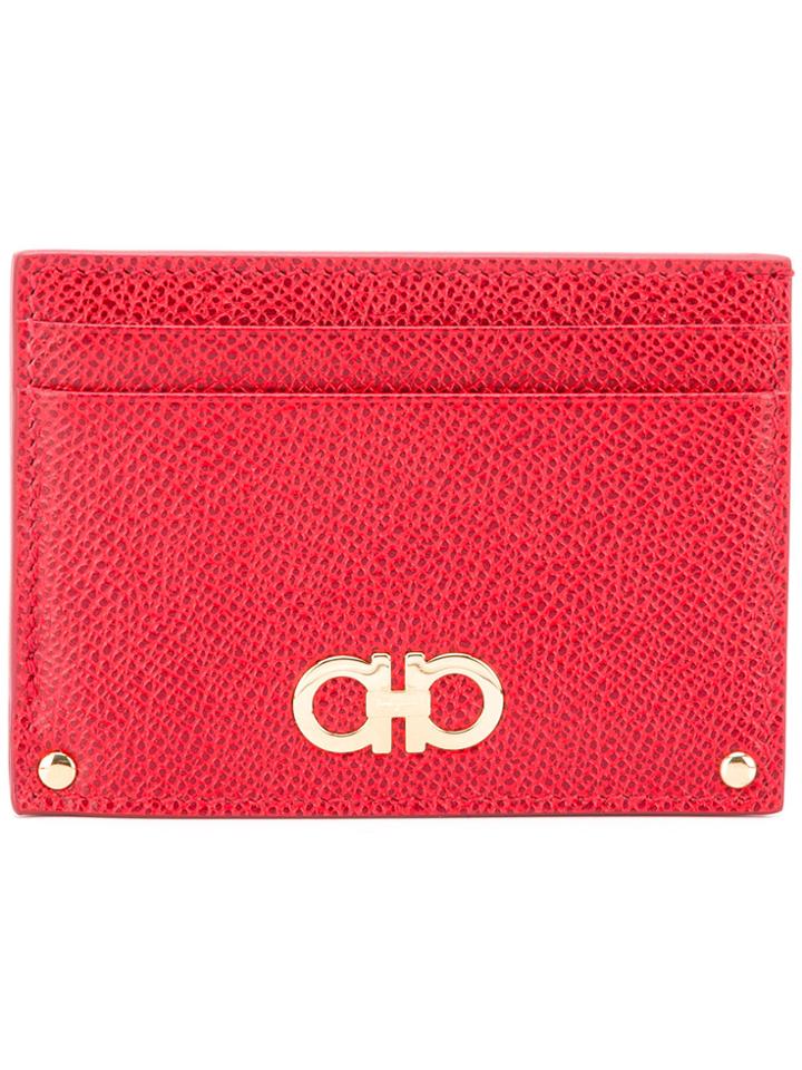 Salvatore Ferragamo Logo Embellished Cardholder - Red