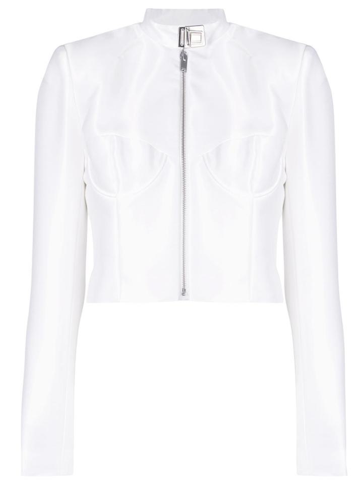 Misbhv Zipped Cropped Jacket - White