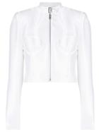 Misbhv Zipped Cropped Jacket - White